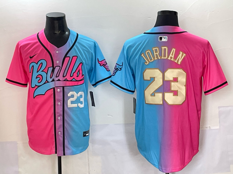 Men Chicago Bulls Nike #23 Jordan Blue pink NBA 2025 Jersey style 003